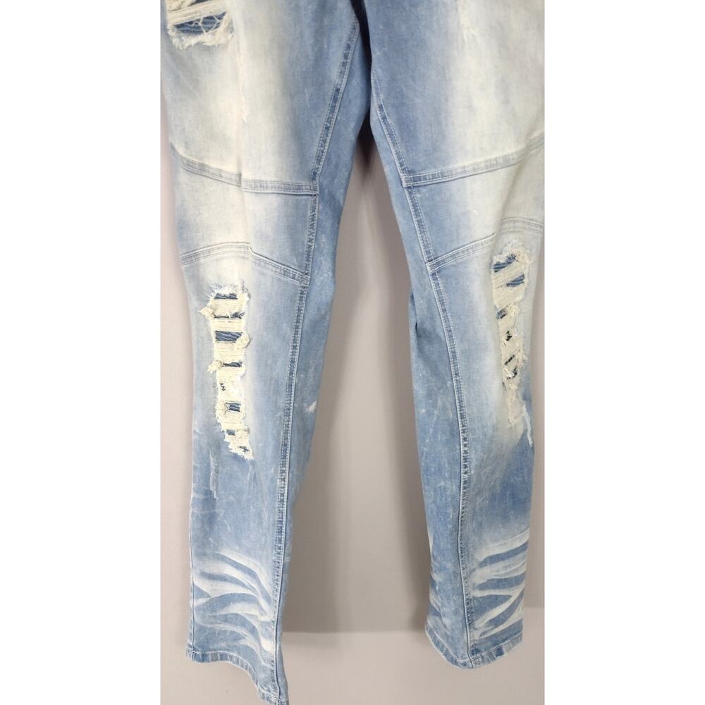 Vintage Y2K Denim Jeans Christian Carera  40 x 32 Distressed Light Wash - Picture 4 of 16